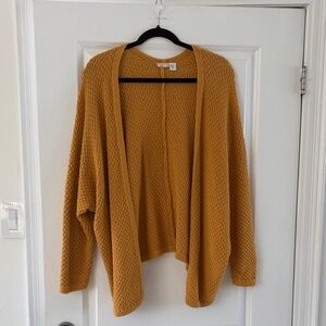 Cozy Mustard Open-Front Sweater